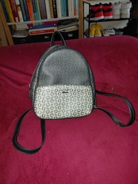 Guess Mini Backpack in Black and Cream